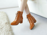 round toe lace up faux leather shoes