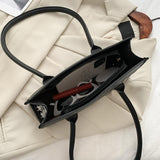 totes pu leather plaid splicing underarm portable top handle shoulder bag 1