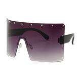 oversized rimless gradient party square sunglasses