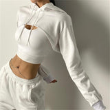 sports shirts long sleeves cropped hoodie