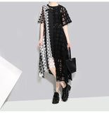 asymmetrical hollow out lace casual dress