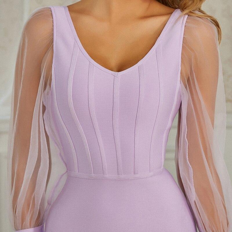 long sleeve backless party bodycon dress