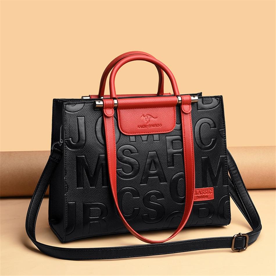 synthetic leather letter lady handbags