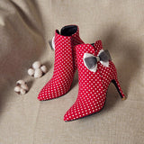 ribbon decor zipper ankle boots