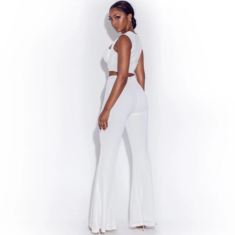 square collar strapless crop tops pants outfits sheath two piece dress