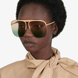 oversized rimless square retro sunglasses