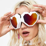heart shaped oversized gradient lens retro sunglasses