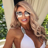 oversized with pearls square sunglasses