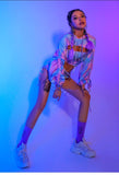 holographic hip hop party dress