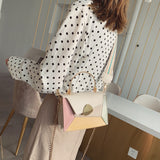 chain metal handle small totes shoulder pu leather crossbody bags