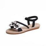 elastic ankle strap gladiator rubber flat sandal
