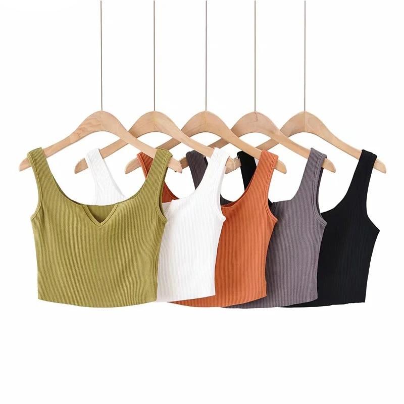 v cut out slim fit tank top