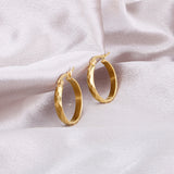 gold color stainless steel circle small hoop earring