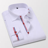 front patch oxford striped mens shirt