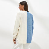 patchwork knitted loose sweater