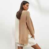 patchwork knitted loose sweater