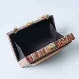 brown patchwork acrylic luxury chain handbag