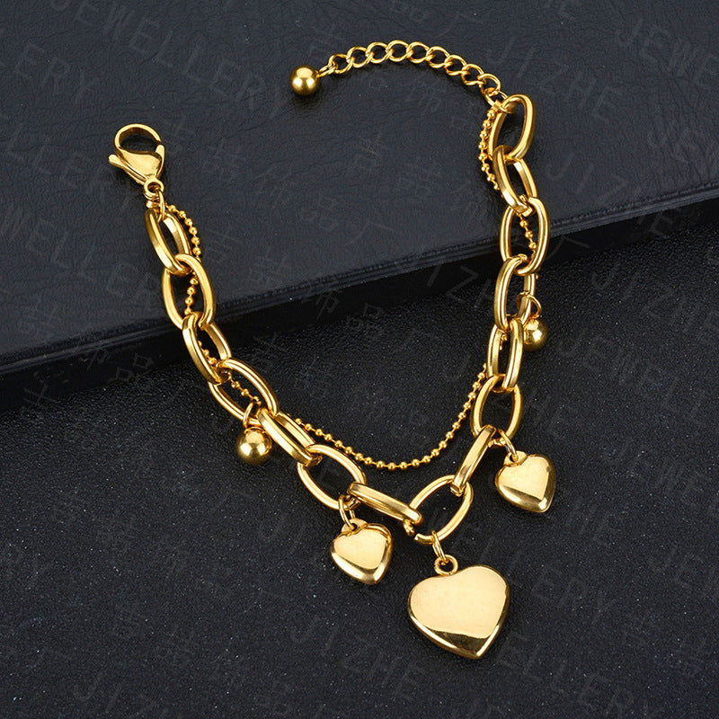 stainless steel multi style heart bracelets