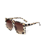 punk leopard oversized square sunglasses