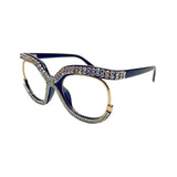 retro crystal clear lens cat eye glasses