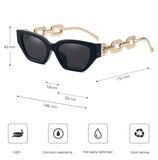 metal chain cat eye sunglasses
