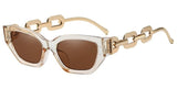 metal chain cat eye sunglasses