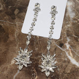 multicolor crystal long chain dangle earrings