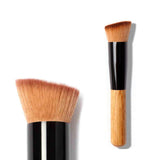 wooden fluffy face make up brush tools
