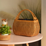 summer bucket hollow tote straw handbag