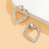kpop love heart dangle drop earrings