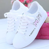 cute print cat lace up sneakers