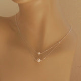 bilayer pearl pendant choker necklace