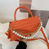 pu leather chain beads flap bags