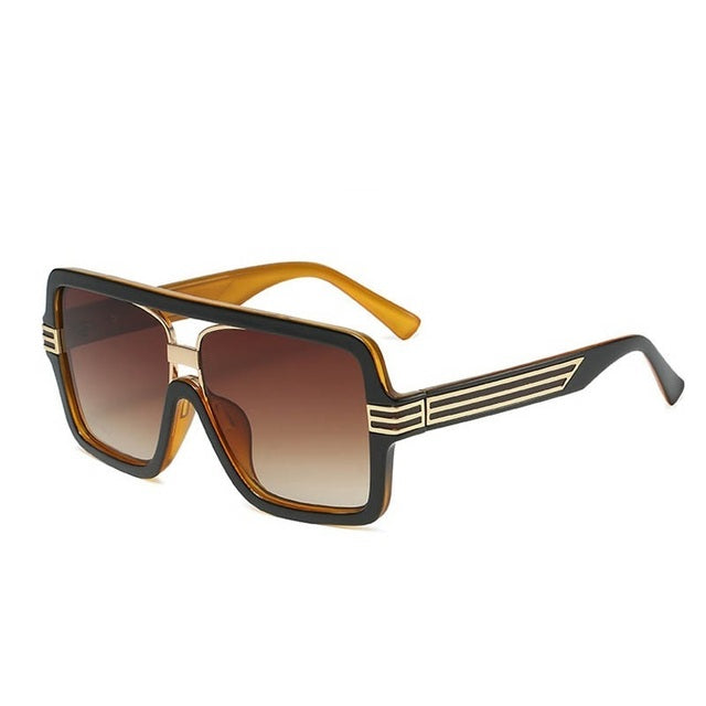 printed designer flat top square sunglasses
