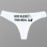 god bless this meal letter print seamless panty