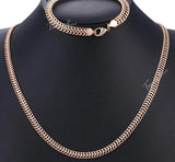 double gold filled weaved chain bracelet necklace jewelry set
