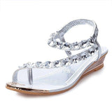 crystal embellished asymmetrical straps flat sandals