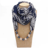 big pendant chiffon scarf shawl wrap necklace
