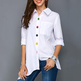colorful button long sleeve shirt
