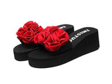 handmade floral slip resistant flip flop thick sole slipper