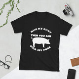 bbq barbecue lover rub my butt then you can pull my pork short sleeve t shirt