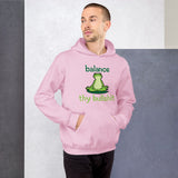 balance thy bullshit buddha frog hoodie